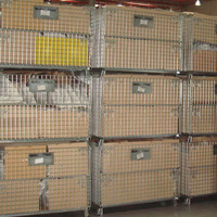 Cage de stockage en treillis métallique soudé en acier de fer galvanisé à chaud de haute qualité Palette empilable Cage logistique d'entreposage plié