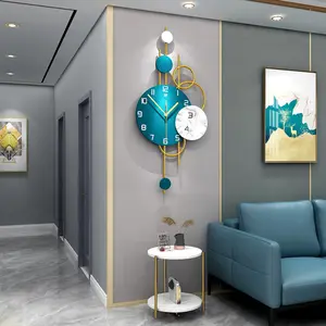 Lichte Luxe Decoratieve Stille Klok Creatief Hangend Horloge Muur Kunst Wandklok Voor Thuis Woonkamer