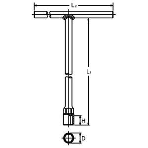 KOKEN - 104ME-10 Clés de boussole hexagonales avec poignée en «T»-CLÉS EAN 4991644210053 T-HANDLE CLÉS HEXAGONALES - Product Image 2