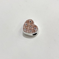 Perles acryliques en vrac à motif quadrillé argenté, étoiles à cinq branches et cœurs, pour loisirs créatifs, stylos perlés, cordons de téléphone et porte-clés