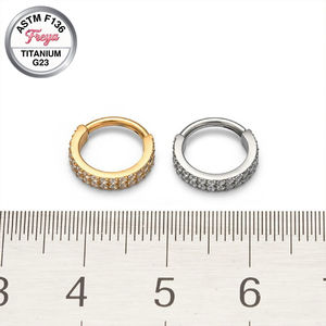 Anneau de nez en titane G23 ASTM F136 avec zircon, anneau de septum de qualité implantable, clou clicker, boucles d'oreilles, anneaux Daith et <span class=keywords><strong>Helix</strong></span>, bijoux de <span class=keywords><strong>piercing</strong></span> corporel - Product Image 6