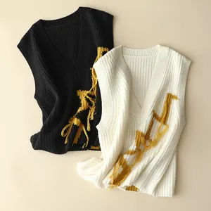 Winter Ladies Loose Sweater Sleeveless Jacket v Neck tank Tops Women Cashmere Vest