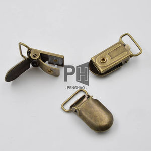 Attache-sucette en métal bronze, clip robuste, 15 20 25 30 35 mm, clips pour bretelles, <span class=keywords><strong>porte</strong></span>-bavoir, clips pour bretelles en laiton antique - Product Image 2