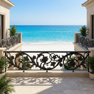 Balustrade décorative en acier inoxydable de style européen, main courante florale en fer forgé, garde-corps de balcon pour villa, terrasse, escalier - Product Image 1