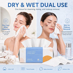 Serviettes de <span class=keywords><strong>visage</strong></span> jetables en coton, épaisses, douces, sans peluches, emballées individuellement, portables, pour le démaquillage - Product Image 4