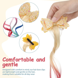 Extension per capelli per bambini Glitter fiocchi carini per bambini accessori per capelli per bambine - Product Image 3