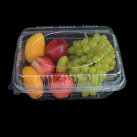 Contenitore a prova di manomissione in PET trasparente usa e getta all'ingrosso scatola di plastica trasparente a conchiglia scatola di imballaggio per insalata di frutta in plastica