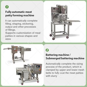 Máquina automática para hacer hamburguesas y pepitas de bola de carne con motor-Máquina procesadora de carne de alta capacidad - Product Image 5