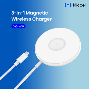 <span class=keywords><strong>Cargador</strong></span> Inalámbrico Magnético 3 en 1 Miccell, Carga Rápida de 15W para Móviles iPhone, AirPods y Relojes Inteligentes - Product Image 2