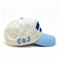 Gorra de Béisbol Personalizada con Logotipo Bordado en 3D, 5 Paneles, Visera en Contraste, Dos Tonos, Gorras de Boda, Gorra Trucker de Sarga de Algodón con Cierre a Presión