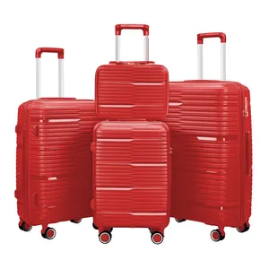 Bagaglio Trolley in PP 20 24 28 pollici set di valigie in PP all'ingrosso borsa da viaggio personalizzata set di valigie in PP da viaggio hard shell