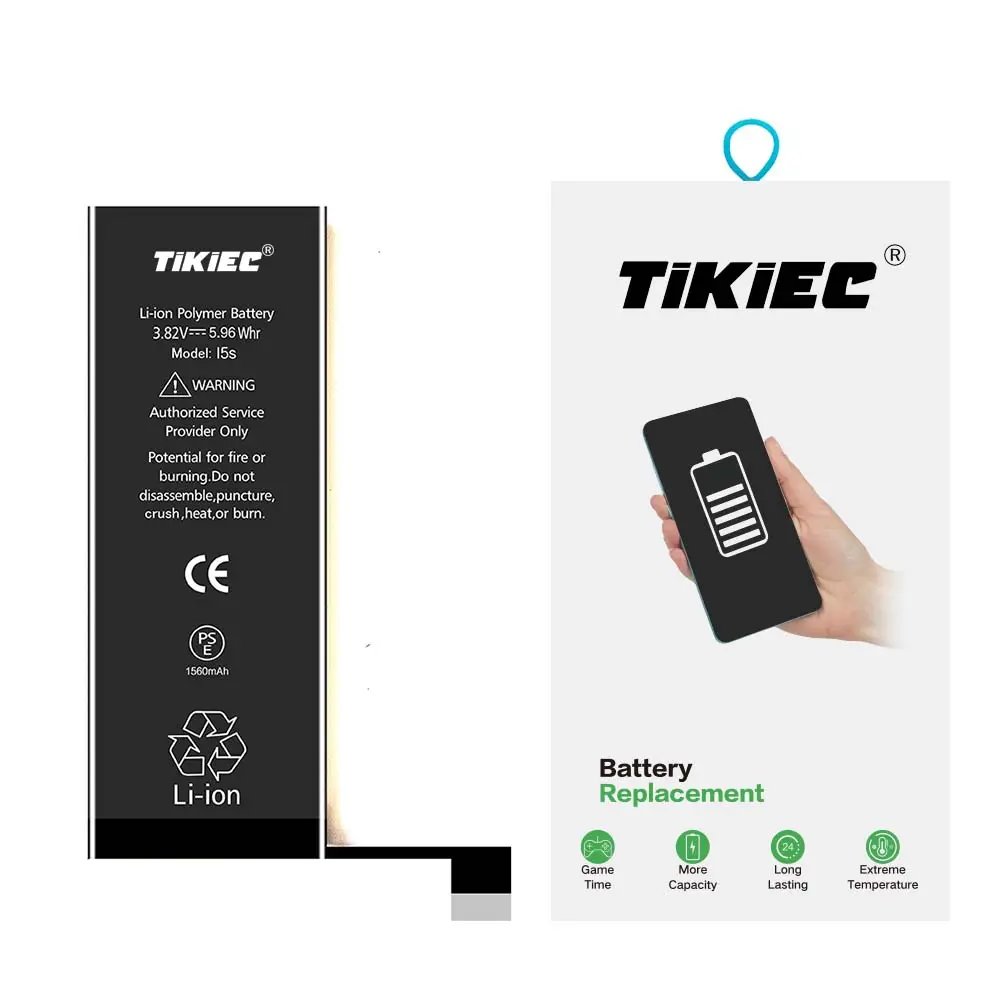 TiKiEC 배터리 공장 교체 아이폰 5s 배터리 1560mAh