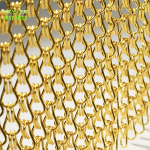 Chất Lượng Cao Nội Thất Vật Liệu Trang Trí Nhôm Treo Fly Màn Hình Kim Loại Chuỗi Liên Kết Rèm Phòng <span class=keywords><strong>Divider</strong></span> - Product Image 2