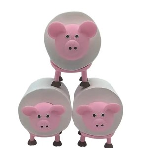 Lindo Soporte de Papel Higiénico de Plástico con Forma de Cerdo Rosa con Patas para Decoración del Baño del Hogar - Product Image 3