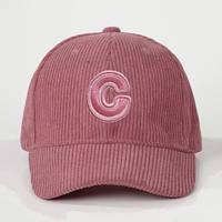 Casquette de baseball en velours côtelé à 6 panneaux avec logo brodé personnalisé OEM, style urbain rayé sportif uni, visière incurvée réglable, Gorras pour la vente en gros