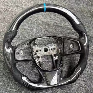 Volante Deportivo de Cuero para Automóvil, Accesorios para <span class=keywords><strong>Honda</strong></span> Civic Accord <span class=keywords><strong>CRV</strong></span> XRV de 10.ª Generación, Volante de Fibra de Carbono Forjado - Product Image 4