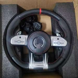 Volante de Cuero Personalizado para Benz AMG <span class=keywords><strong>CLA</strong></span> GLC GLB GLS GLE C63 E63 E300 W205 W213 W214 W222 W223, Accesorios Interiores para Automóvil - Product Image 1