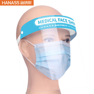 Protector facial médico Hainas, a prueba de polvo, gotas y salpicaduras, con banda protectora para la cabeza de pantalla grande y transparente. - Product Image 5