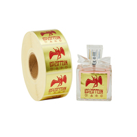Label cetak kustom label Emas parfum rol stiker kemasan vinil perekat label tahan air