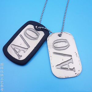 Plaques d'identification pour chien en métal estampées sur mesure, forme géométrique A/O, couleur étain, accessoires, cadeaux promotionnels - Product Image 2
