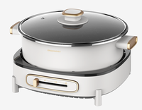 Casserole électrique de cuisine 4L, multifonctionnelle, pour la maison, pour faire bouillir, frire et nouvelle conception de poêle électrique