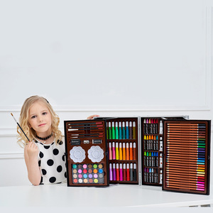 Vente chaude 145 pièces pinceau et crayon ensemble aquarelle stylo ensemble avec boîte en aluminium pour enfants peinture et dessin Top Art fournitures - Product Image 3