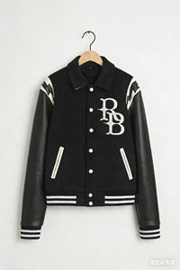 Chaqueta Varsity RAD BLACK KIDS Reversible, Cortavientos, con Patrón Geométrico de Puntos en Relieve, para Ropa Urbana, Uso al Aire Libre y Casual - Product Image 3