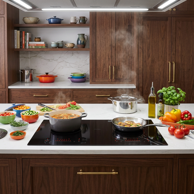 Built-In Household Invisible Electric Induction Cooktop with 2 Burners and Glass Surface 4000w