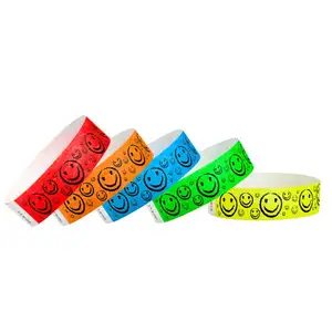 Pulsera De Papel Paper Tyvek S For Events Party Passive Nfc Promotional Tvyek Qr Code Printing Reflective Rfid Wristband