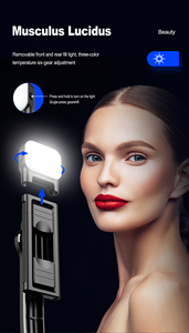 Portátil inalámbrico remoto Led luz Video <span class=keywords><strong>Selfie</strong></span> Stick trípode soporte para iPhone 16 15 14 13 <span class=keywords><strong>Samsung</strong></span> Smartphone - Product Image 4