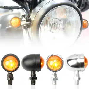 2PCS Retro Motorcycle Turn Signals Motorcycle Accessories Universal 12V Single Wire Turn Signals Lights For Cafe Racer Harley