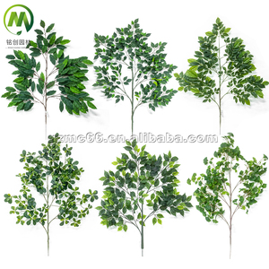 Tự Nhiên Bất Cảm Ứng Nhựa Cây Chi Nhánh Mô Phỏng Màu Xanh Lá Cây Cây Nhân Tạo Ficus Lá Cho Trang Trí Nội Thất - Product Image 1