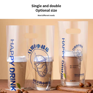 Sac d'emballage en plastique de protection de l'environnement en gros d'usine bouteille de boisson de jus sac de quatre tasses porte-gobelet <span class=keywords><strong>portable</strong></span> - Product Image 5