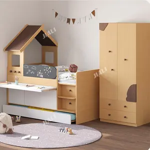 आधुनिक फर्नीचर ठोस लकड़ी बच्चों बच्चों जुड़वां से अधिक से अधिक पूर्ण कम मचान घर चारपाई बिस्तर सीढ़ी के साथ डेस्क भंडारण बच्चों