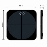 Báscula Inteligente de Grasa Corporal con Bluetooth, Sincronización con Aplicación Móvil Android/iOS, Registro de Datos en la Nube, Historial, Actualización y Software de Monitoreo
