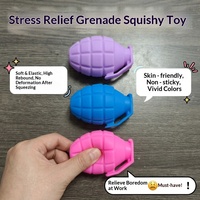 Jouet anti-stress viral en forme de grenade à main, à rebond lent, en plastique, emballé individuellement