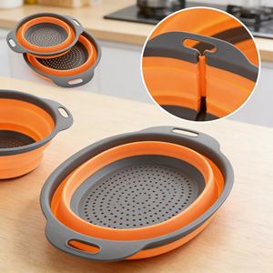 Ustensiles de cuisine, outil de cuisson, panier égouttoir pliable multifonctionnel en silicone pour évier de cuisine - Product Image 5