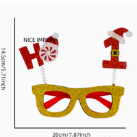 Lunettes de Noël style chapeau haut de forme HO pour enfants et adultes, décorations de Noël avec monture de lunettes pour fête de Noël