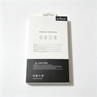 Boîte d'emballage portable pour téléphone portable en papier blanc, personnalisée, avec fenêtre transparente et languette de suspension pour l'électronique mobile