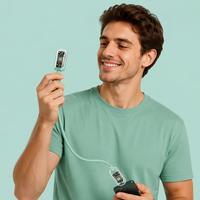 Kabel Data USB-C Tiga-dalam-Satu 66W Ice-crystal Gradient, Pengisian Daya Super Cepat untuk Smartphone, Tersedia Grosir