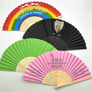 Abanico de Mano Plegable de Papel con Logotipo Impreso Personalizado, Abanico de Bambú Económico para Regalo de Boda - Product Image 3