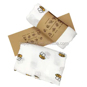 Baby Muslin Washcloths Organic Bamboo Cotton Cartoon Newborn Towel Muslin Squares Babies Soft Washcloth Swaddle Blanket