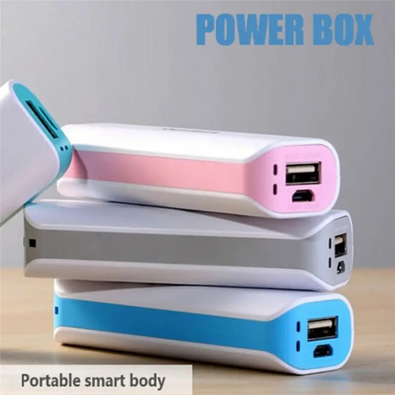 Portable 5V 1A USB Power Bank Case 18650 Free Welding Suite Battery External DIY Plastic Charge Box Kit Not Including Batteries
