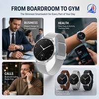 7,3mm Ultra-Dünne AMOLED Smartwatch mit 3 Premium-Armbändern OEM Aluminiumlegierung BT-Anruffunktion Gesundheits-Tracker für den Großhandel