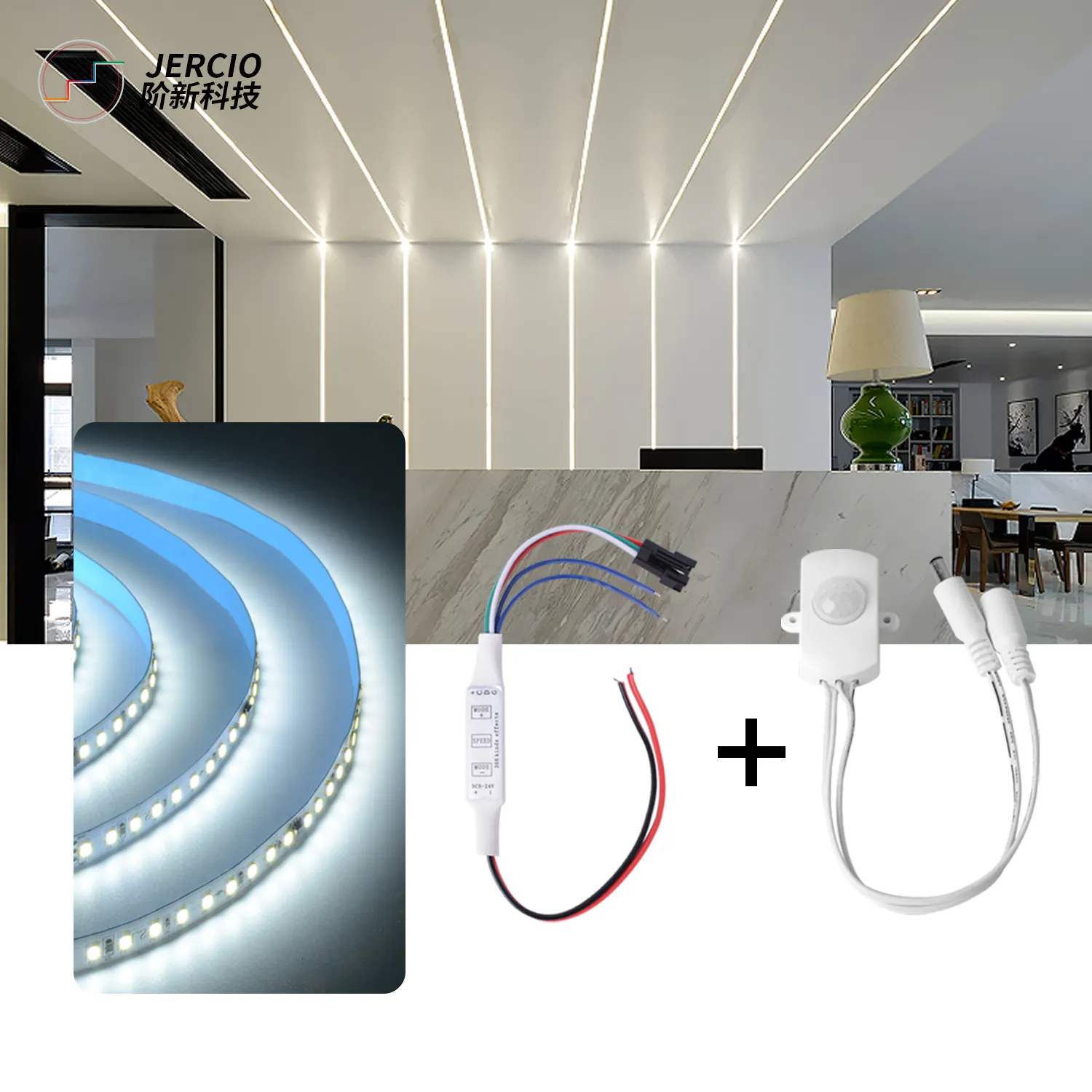 WS2811 Horse running water long bright light with monochrome 24V patch LED 2835 soft light strip staircase light