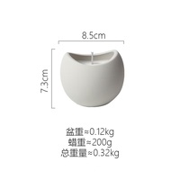 Bougie parfumée minimaliste en céramique mate |   Bougie aromatique en cire de soja naturelle biologique en forme de boule pour la décoration de la maison Pâques Diwali