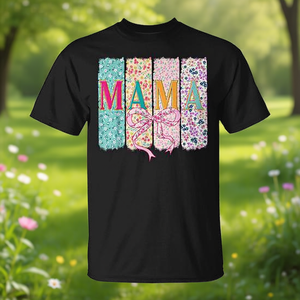 T-shirt Mama a maniche corte con girocollo e stampa digitale per donne adulte, riunioni di famiglia, feste - Product Image 2
