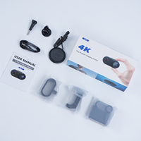 Mini caméra d'action 4K ultra-légère (43g) format pouce, avec clip pour chapeau, support magnétique POV, étanche, réduction de bruit 3D, caméras portables