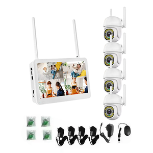 Kit de caméra CCTV 4CH, système de sécurité longue portée, système de caméra PTZ NVR à détection de mouvement couleur CMOS grand angle, stockage cloud - Product Image 1