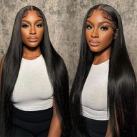 Lot de 3 mèches de cheveux humains brésiliens 12A, tissage plat simple, non traités, lisses, 20, 22, 24 pouces, pour pose rapide, noir naturel